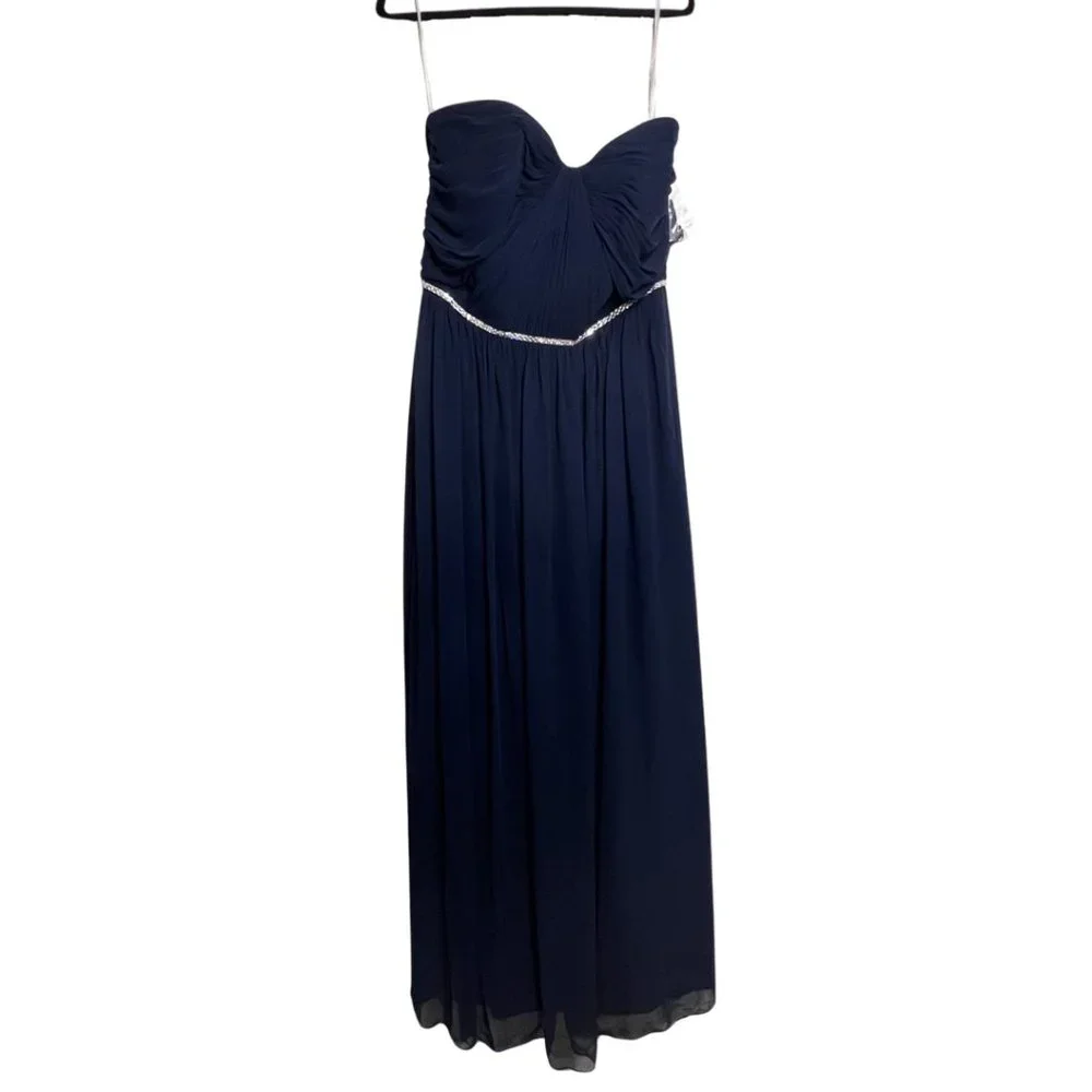 HP 🎉 NWT Jenny Packham Midnight Dress Sleeveless Rhinestone Accent - Picture 2 of 6